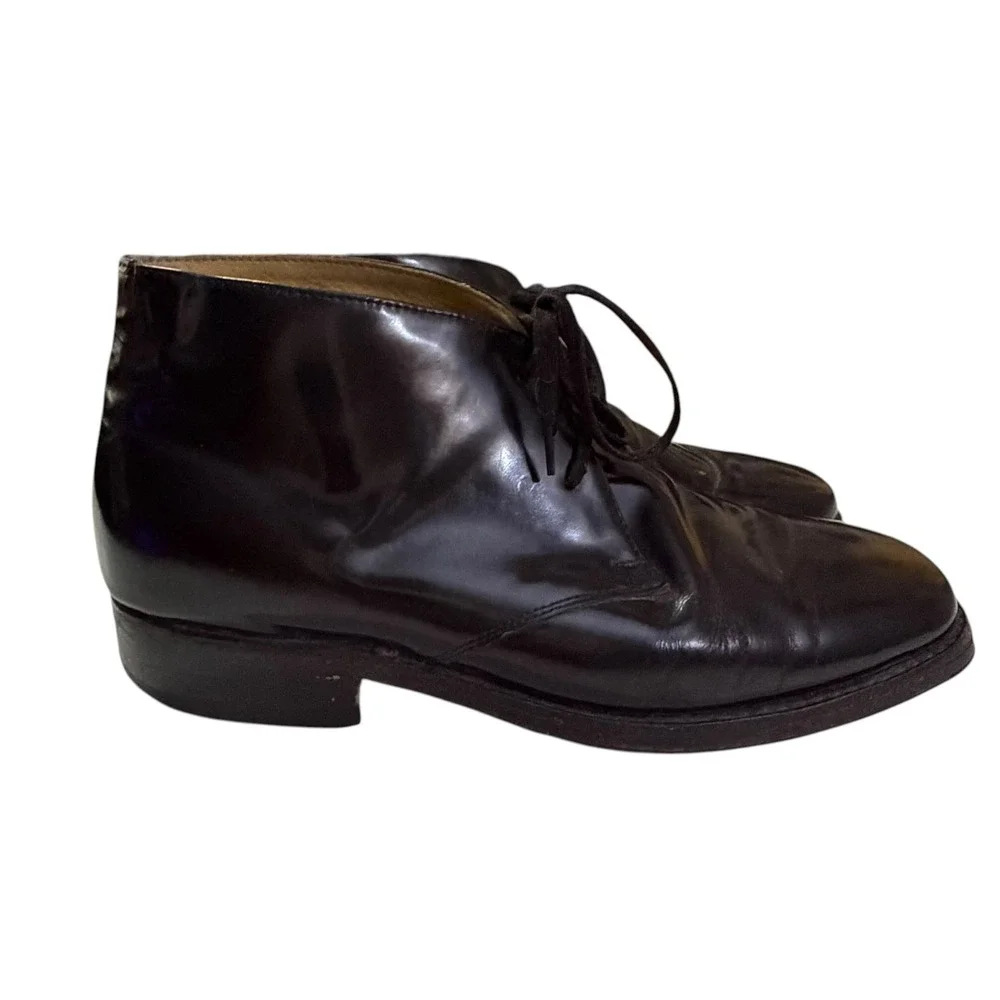 Samuel Windsor Mens Black Leather Handmade Chukka Boots Size 8.5 Dress Shoes